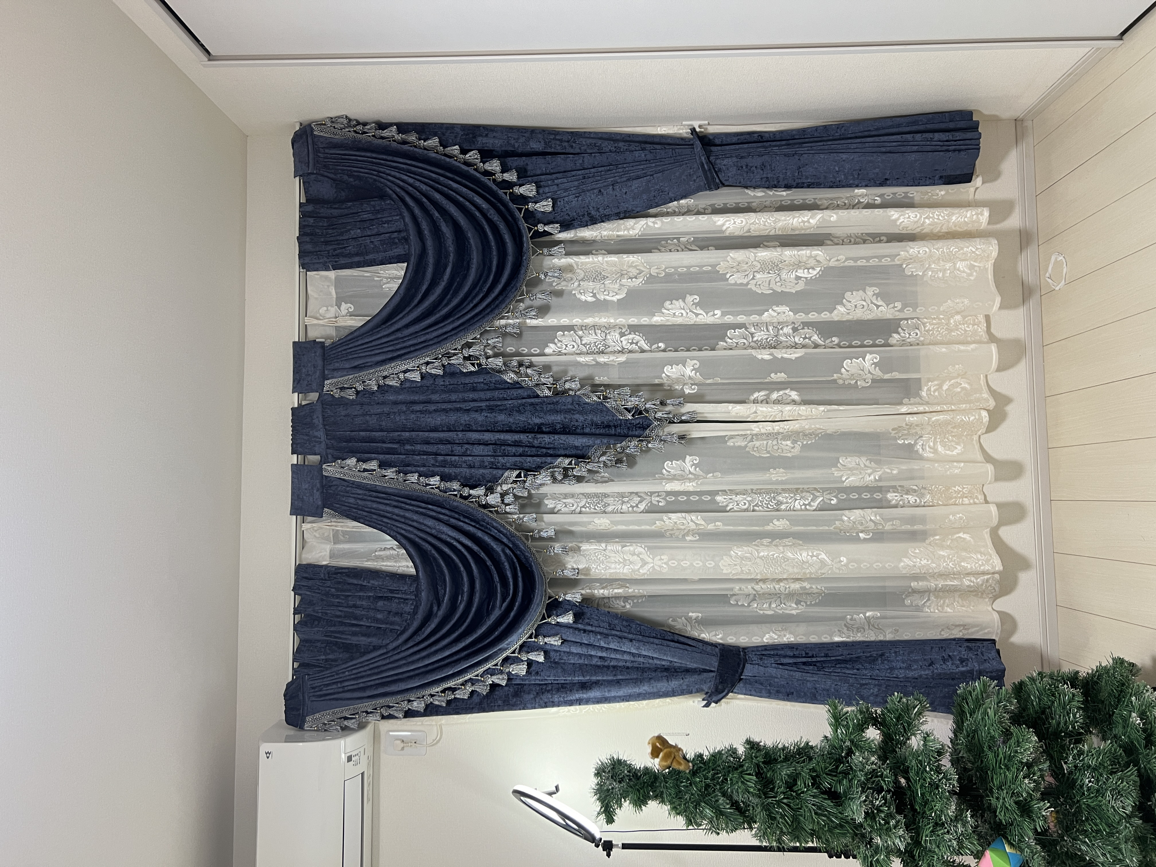 カーテン バランス ドレープカーテン 両開き 2枚入り おしゃれ 高級