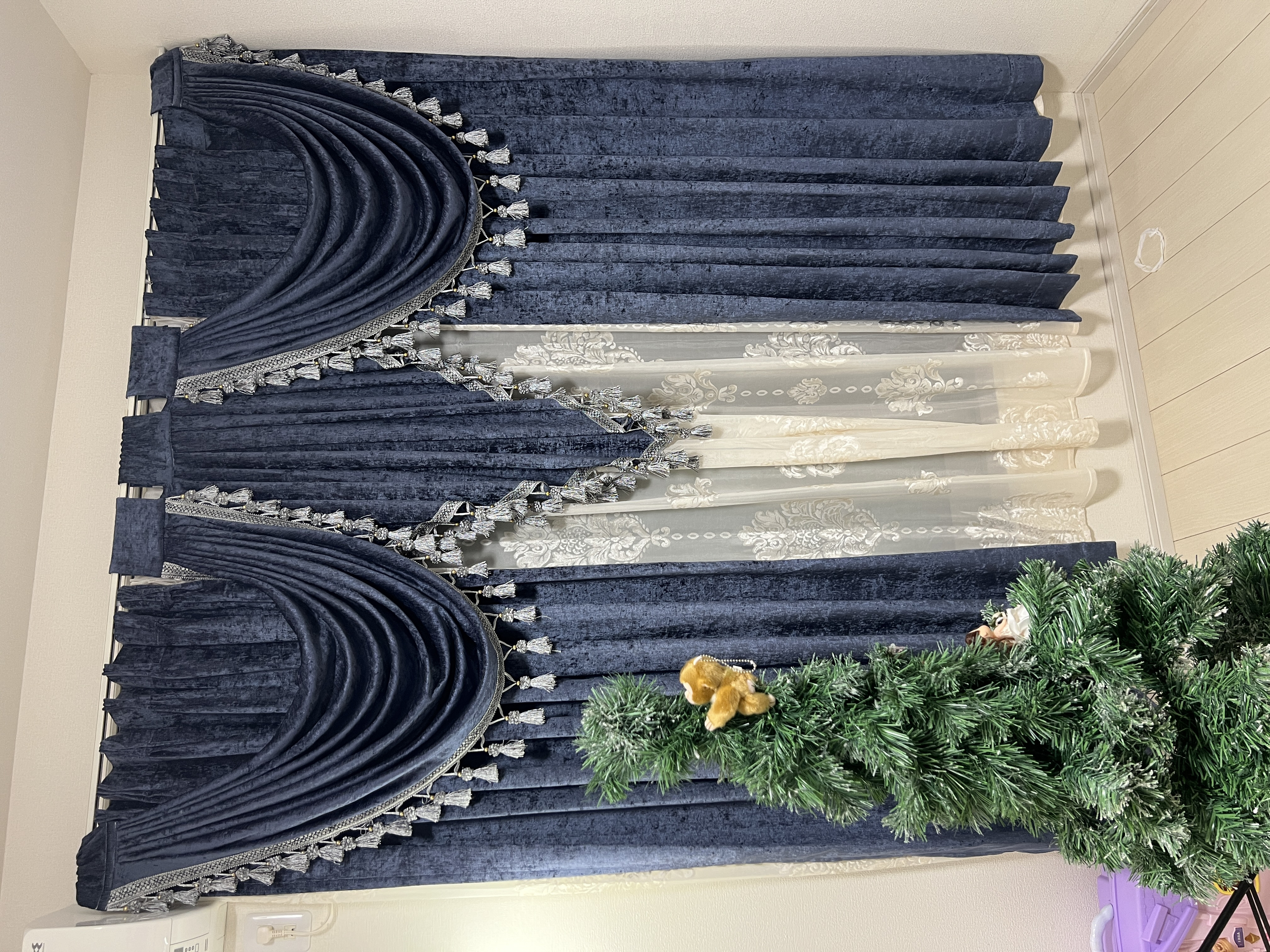 カーテン バランス ドレープカーテン 両開き 2枚入り おしゃれ 高級