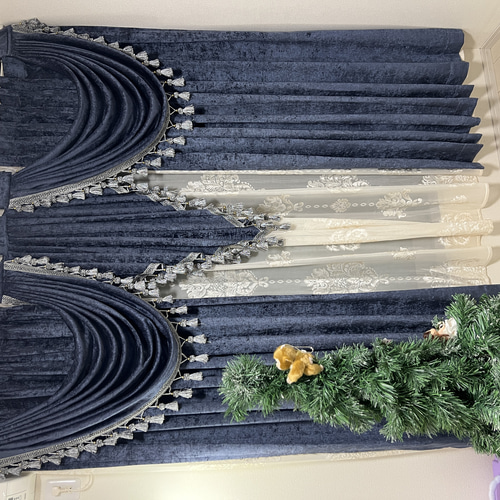 カーテン バランス ドレープカーテン 両開き 2枚入り おしゃれ 高級