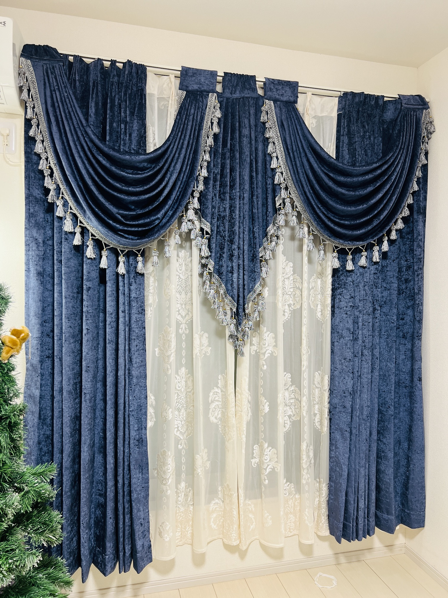 カーテン バランス ドレープカーテン 両開き 2枚入り おしゃれ 高級