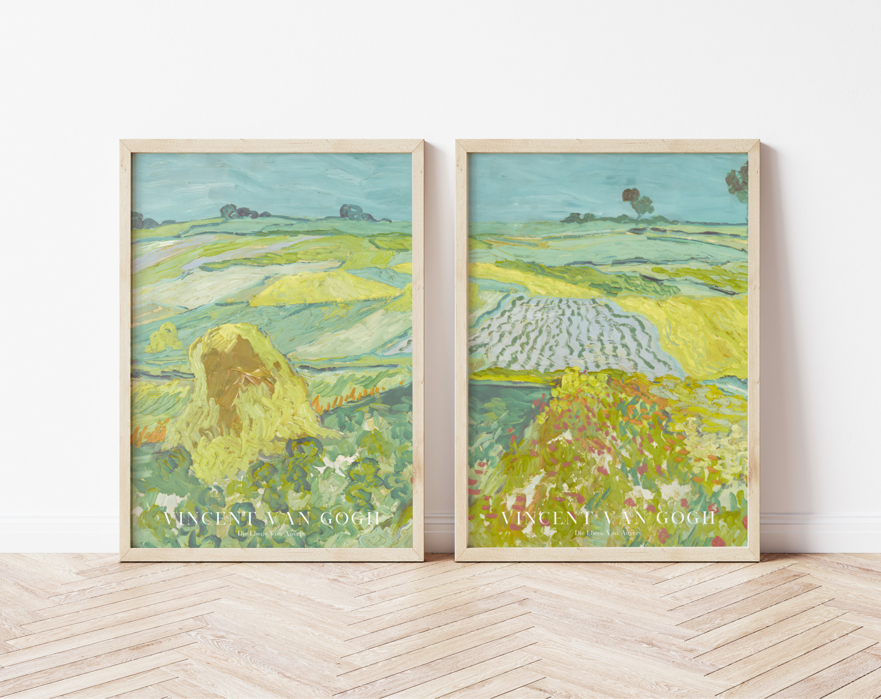 風景画 油彩画 緑と黄色のトーン27✖️24 ゴッホ アートポスター アンティーク 風景画 インテリア 絵画 黄色