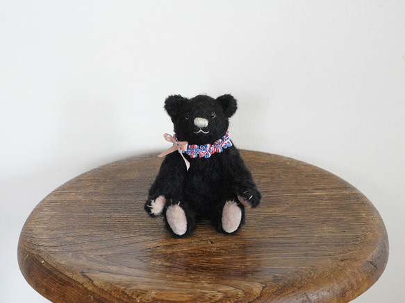 クルクルモヘアのテディベア グレイッシュカラー teddybear
