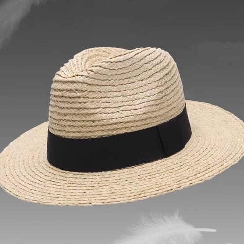ラフィアハット、中折れ帽子男性、パナマ帽、フェドーラ帽、麦わら帽子