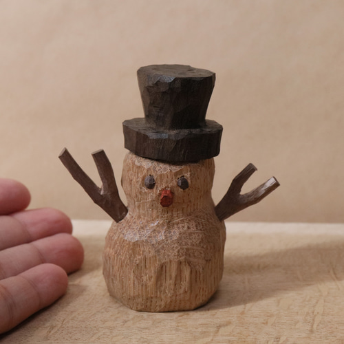 スノーマン木製オブジェ MARK'S（マークス） インテリア ハラチキ 木の人形・スノーマン 木製