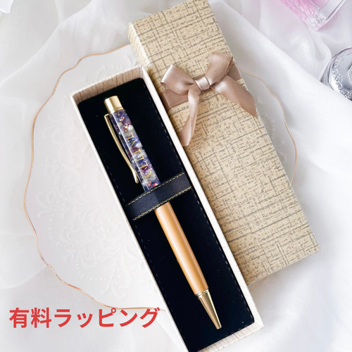 N992 / カスタムタッチペン＆ボールペン お高級ジュエリー素材お花 リボン 名入れ可能】お花ボールペン 3色 0.38or0.5mm/フリクション/ハー