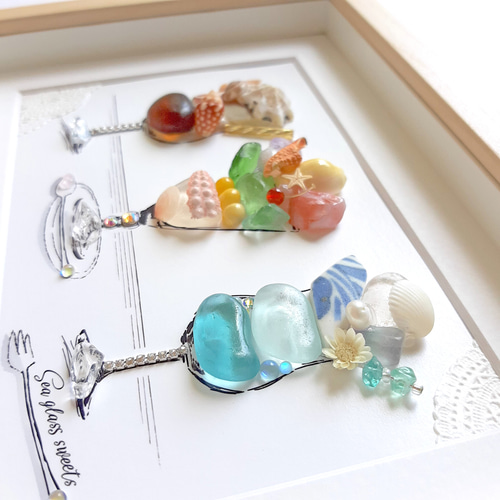 シーグラスで作った12ヶ月「わくわく素敵な一年間」2Lサイズ