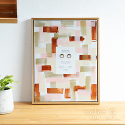 ゲスト参加型 結婚証明書】木製フレーム付きウエディングキャンバス