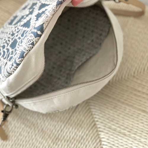 ⚮̈ミナペルホネン forest tile blue まるっこポシェットさん