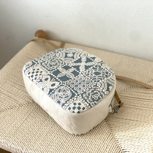 ⚮̈ミナペルホネン forest tile blue まるっこポシェットさん