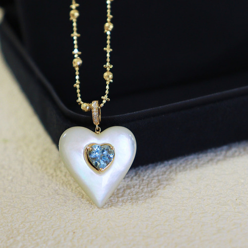 k18シェルハートダイヤモンドペンダント