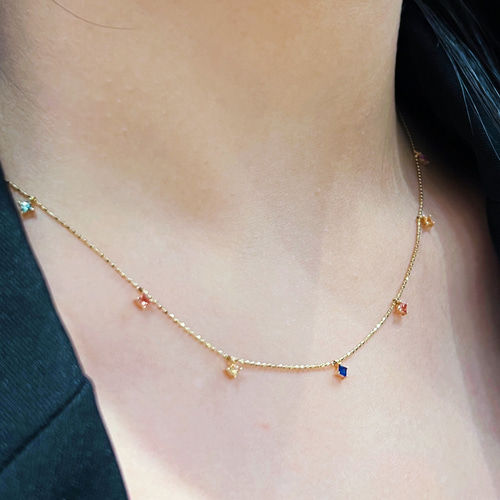 ファンシーカラーサファイアネックレスk18 ネックレス・ペンダント  