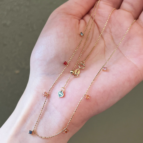 ファンシーカラーサファイアネックレスk18 ネックレス・ペンダント  