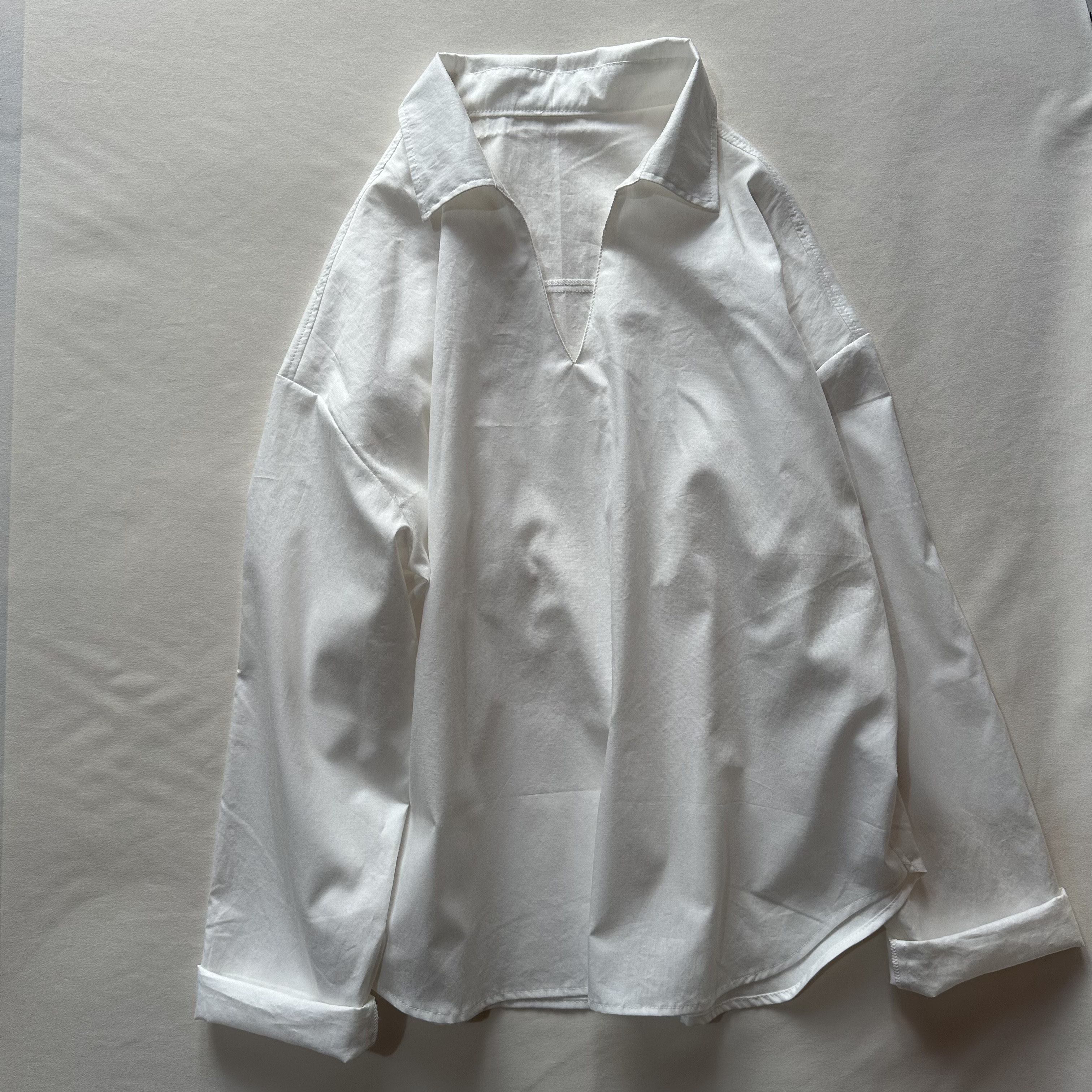 【受注製作】ブロード生地のスキッパーシャツ★29色から選べます★サイズ選べます★