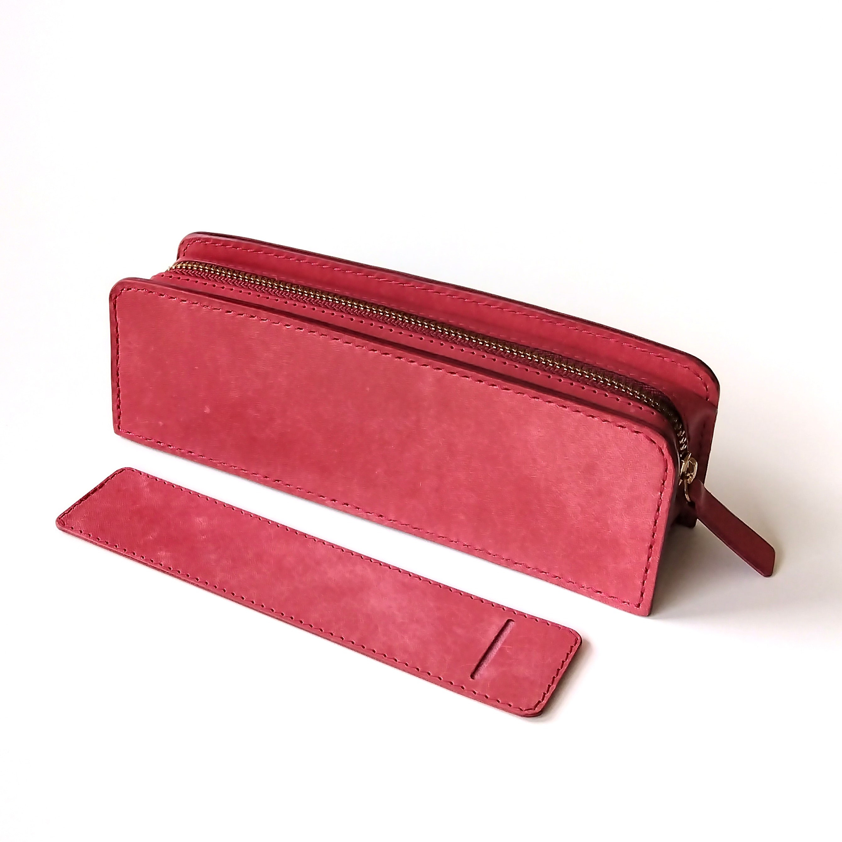 転がらない倒れない本革ペンケース　ボルドー　マヤベリーversion　ペンシースセット