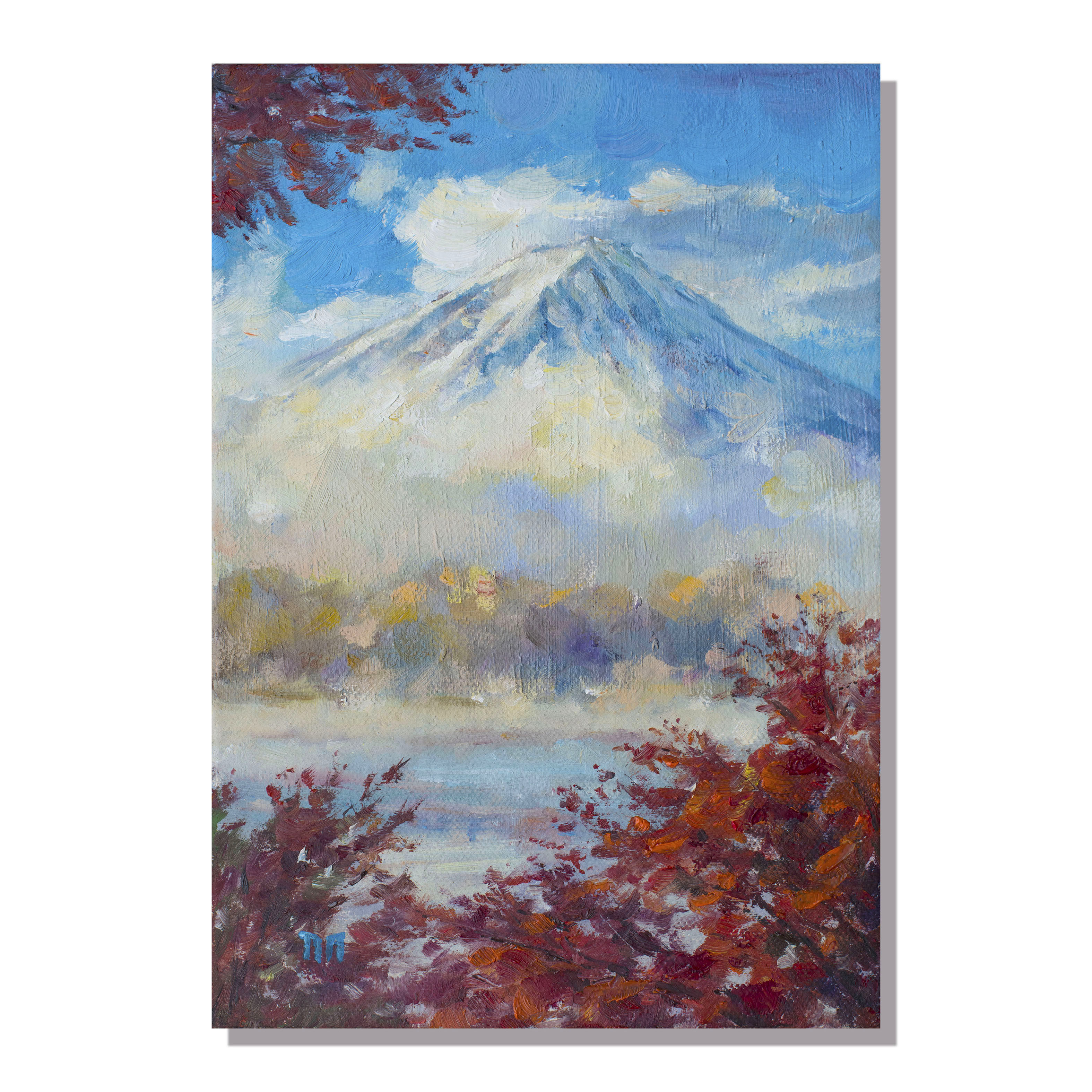 油絵 絵画 わずらわしく 【夜の紅葉】 油絵 絵画 わずらわしく 【夜の紅葉】