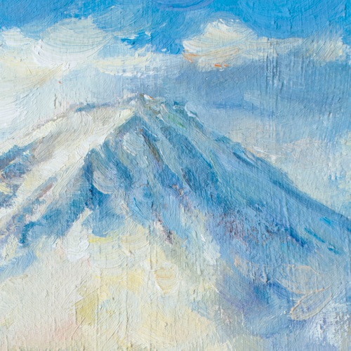 おさえゆうの、絵画、アクリル、油彩、原画1点物、赤富士 おさえゆうの