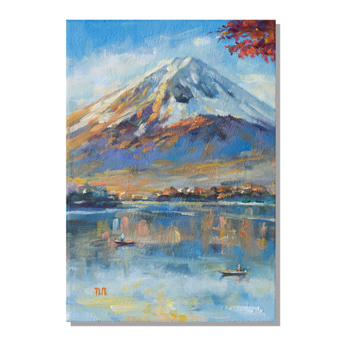 夏の富士油絵です直筆額縁付きです 夏の富士油絵です直筆額縁付きです