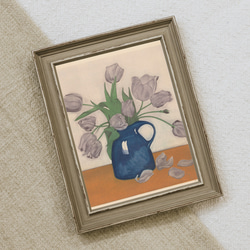 紫色チューリップ花瓶アートポスター☆おしゃれ北欧可愛い植物