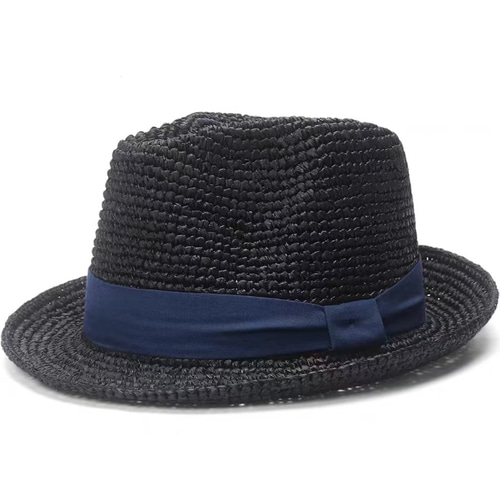 ラフィアハット、中折れ帽子男性、紳士、パナマ帽、フェドーラ帽