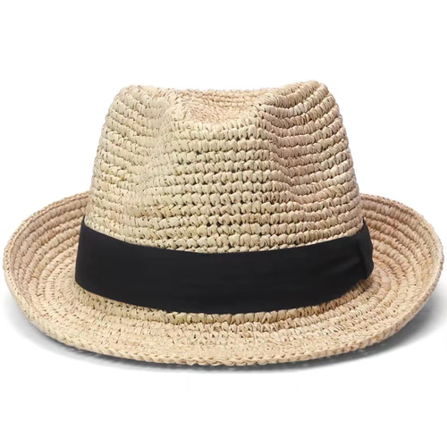 ラフィアハット、中折れ帽子男性、紳士、パナマ帽、フェドーラ帽