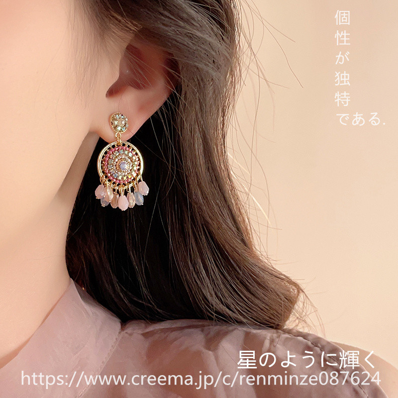 harue開運絵画　❀水晶ピアス❀