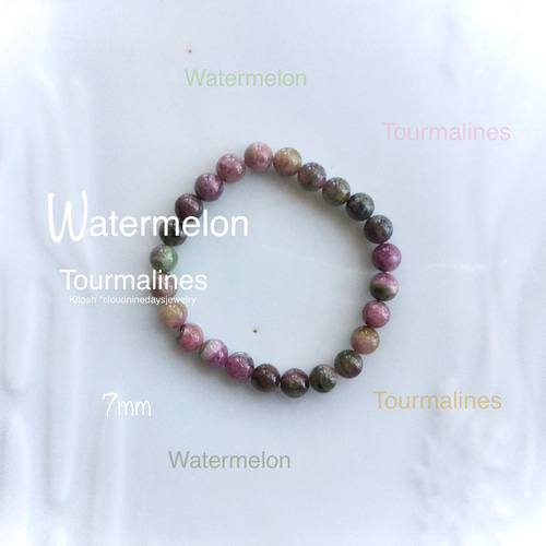 7.5mmウォーターメロントルマリン⚫︎地味に可愛い⚫︎アースカラーに  