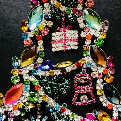 チェコガラス/ガラスツリー/赤/緑/オーロラ/卓上/クリスマス/ラインストーン チェコガラス/ガラスツリー/赤/緑/オーロラ/卓上/クリスマス/ライン