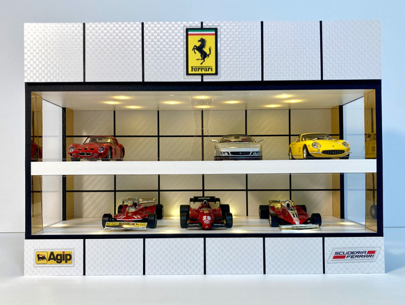 kazu・オーダー品・1/43パドック・ディスプレーBOX 10 ジオラマ 立体駐車場 昇降式 収納 10台 ミニカー 1/64 Pitbox 新品 ジオラマ / ミニカー