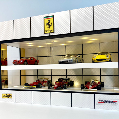 1/43展示可・ホワイトカーボン・ディスプレーBOX / LED20灯