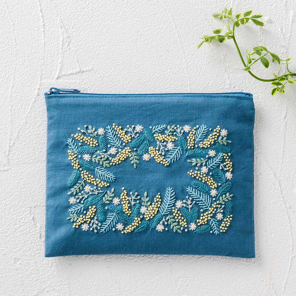 人気ブランド新作豊富 刺繍パウダーフレーク　20㎝ファスナーお財布ポーチ　No.5 yukiemon 財布・ケース・小物入れ