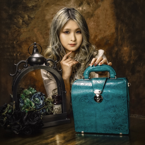 ペイズリーミニダレスバッグ(24cm) [空色] [シルバー金具]2way