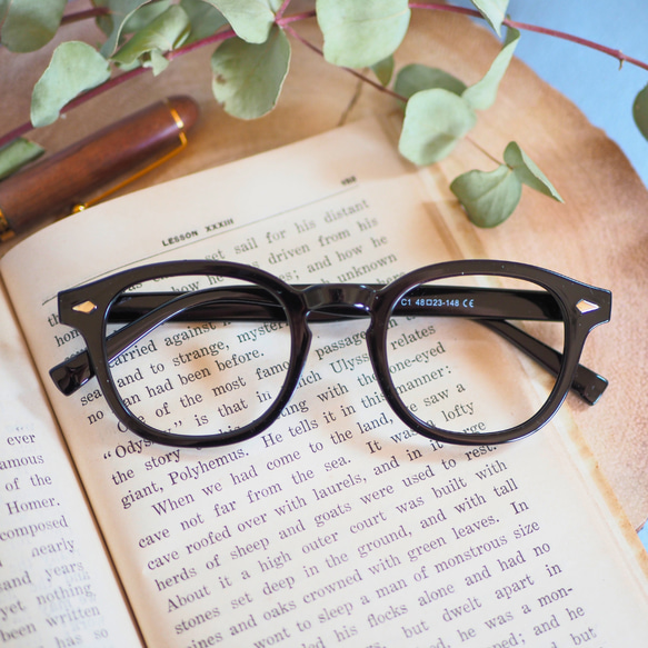 TR樹脂スクエア型フレーム｜ブラック｜老眼鏡、だてメガネ、近視用
