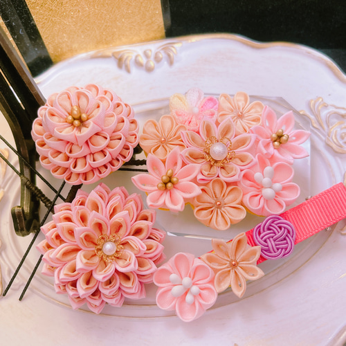 送料無料】【即日発送】つまみ細工 着物 和装 浴衣 成人式 卒業 卒園  