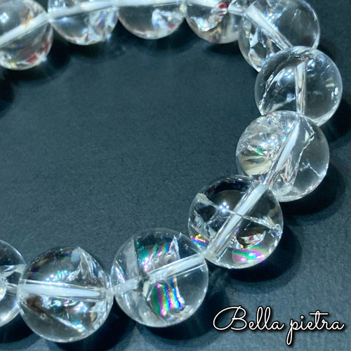 高品質☆虹入りヒマラヤ水晶【アイリスクォーツ】14.3mm 天然石