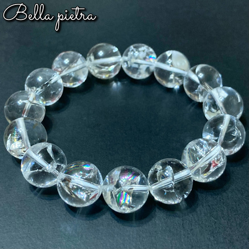 高品質☆虹入りヒマラヤ水晶【アイリスクォーツ】14.3mm 天然石