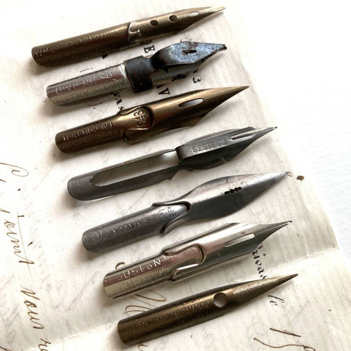 20世紀 フランス インク ペン先 7本 インクペン カリグラフィー 文房具