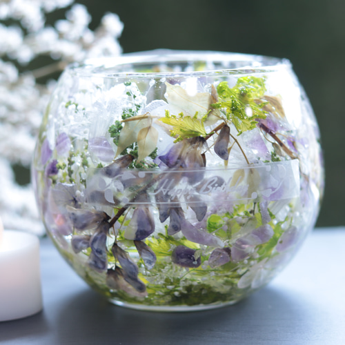 おまけキャンドル&選べるラベル】「野に咲く藤の花とアメジスト