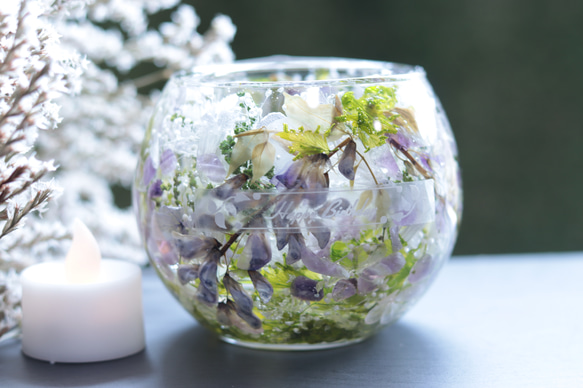 おまけキャンドル&選べるラベル】「野に咲く藤の花とアメジスト