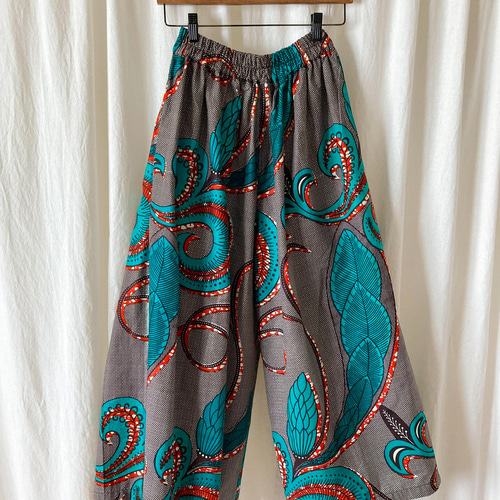 MERMEO【CU-182W】アフリカンバティック アフリカ布 ロングキュロット