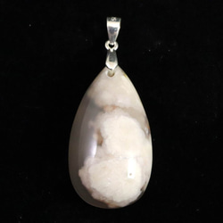 フラワーアゲート 瑪瑙 メノウ 30mmペアシェイプ ペンダント 6.9g