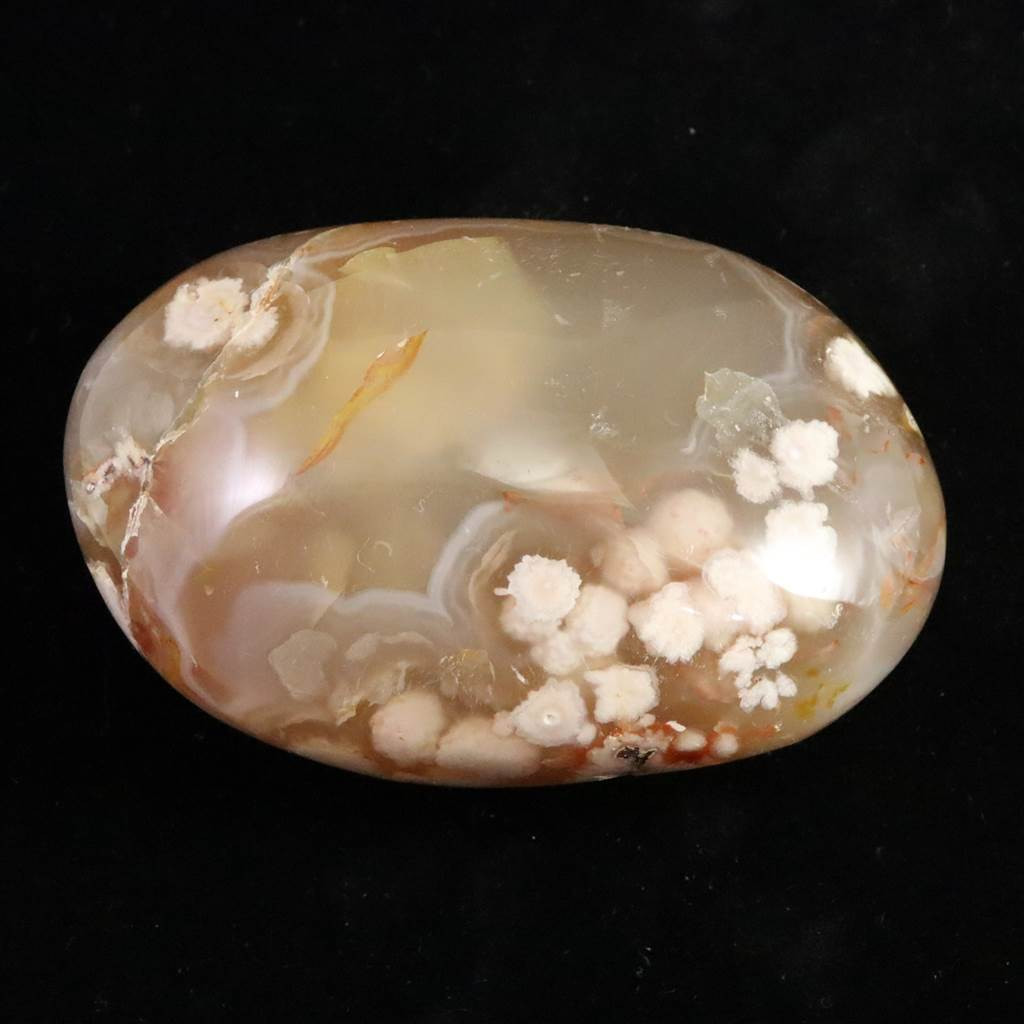 フラワーアゲート 瑪瑙 メノウ 69mm ポリッシュ 141g #82823