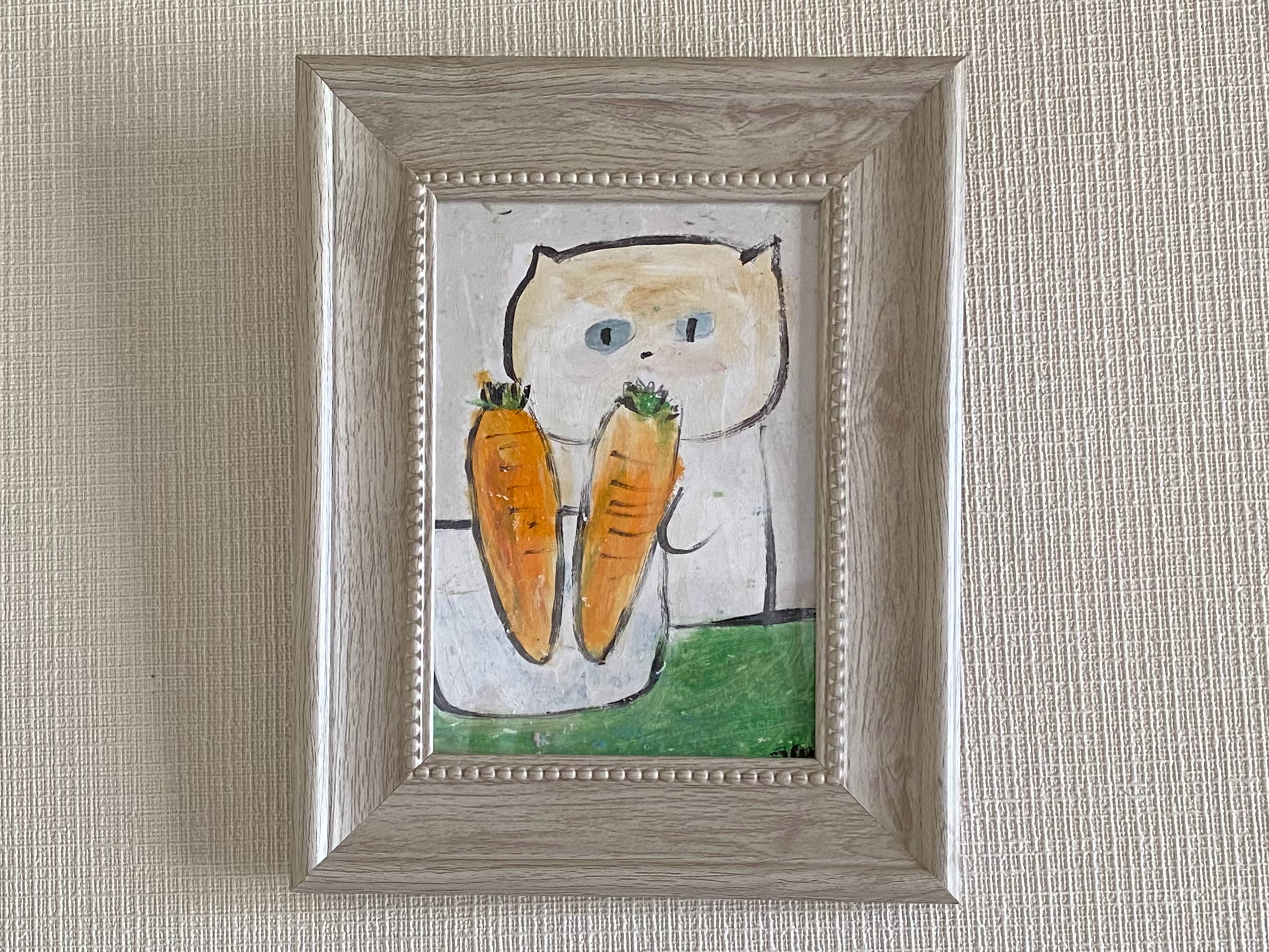 絵画。原画【猫ちゃんの楽しい日曜日】01 絵画 アカザ麦 通販