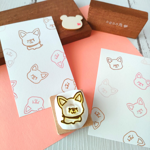ちょこんとチワワ』消しゴムはんこ はんこ・スタンプ egao丸♡ 通販