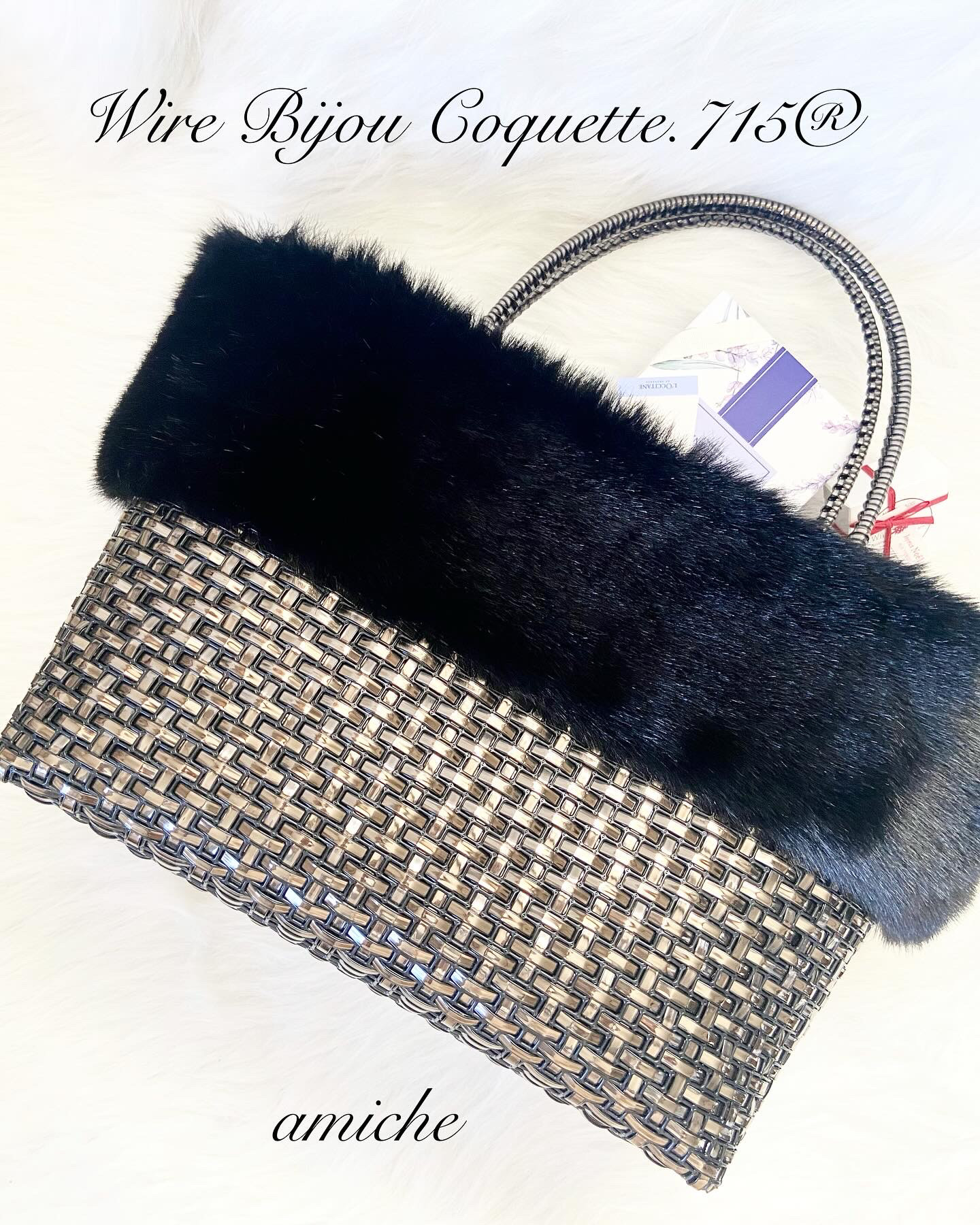 ラメルヘンテープのトートバッグ　ブロンズ