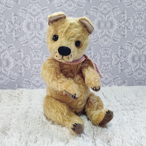 作家　テディベア　柴犬 柴犬 黄土色／テディベアタイプの犬のぬいぐるみ 約26cm ぬいぐるみ