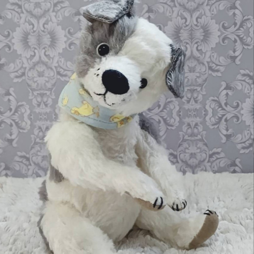 クリームバターワンワン ぬいぐるみ 犬 海外作家様 ハンドメイド テディベア 可愛すぎるワン 犬 アーティストベア 海外作家様 ハンドメイド