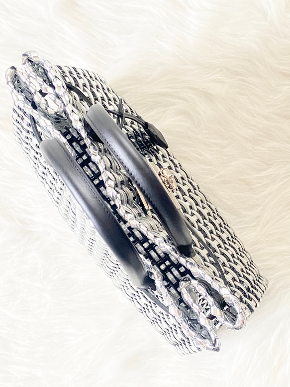 【再販】ラメルヘンテープのカゴバーキン シルバー シルバー ラメルヘンテープ ベルト