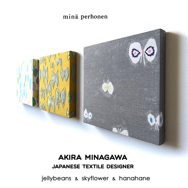 ミナペルホネン　ファブリックパネル3枚set 「jellybeans　skyflower　hanahane」