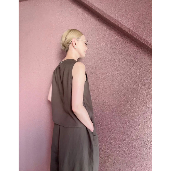 RATA❤️選擇你的長度❣️美麗搖曳的亞麻混紡裙❤️也可以作為套裝穿著❤️成人般的精緻RED 第13張的照片