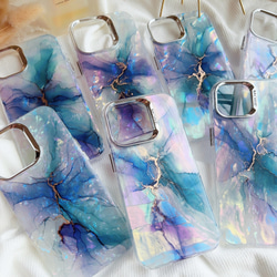 shell blue〜 アルコールインクアートiPhoneケース iPhoneケース